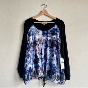 NWT Cavin Klein Artistic Abstract Watercolor Print Sweatshirt